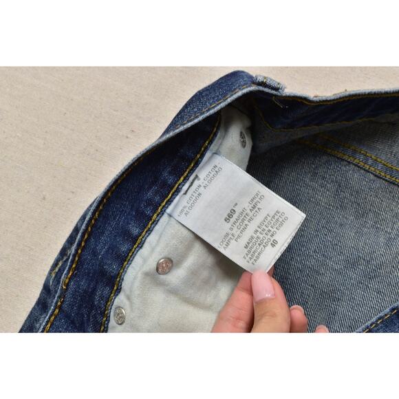 Men's Levi's 569 Loose Straight Denim Jean Shorts Regular Size 40 Blue Cotton - Picture 6 of 8